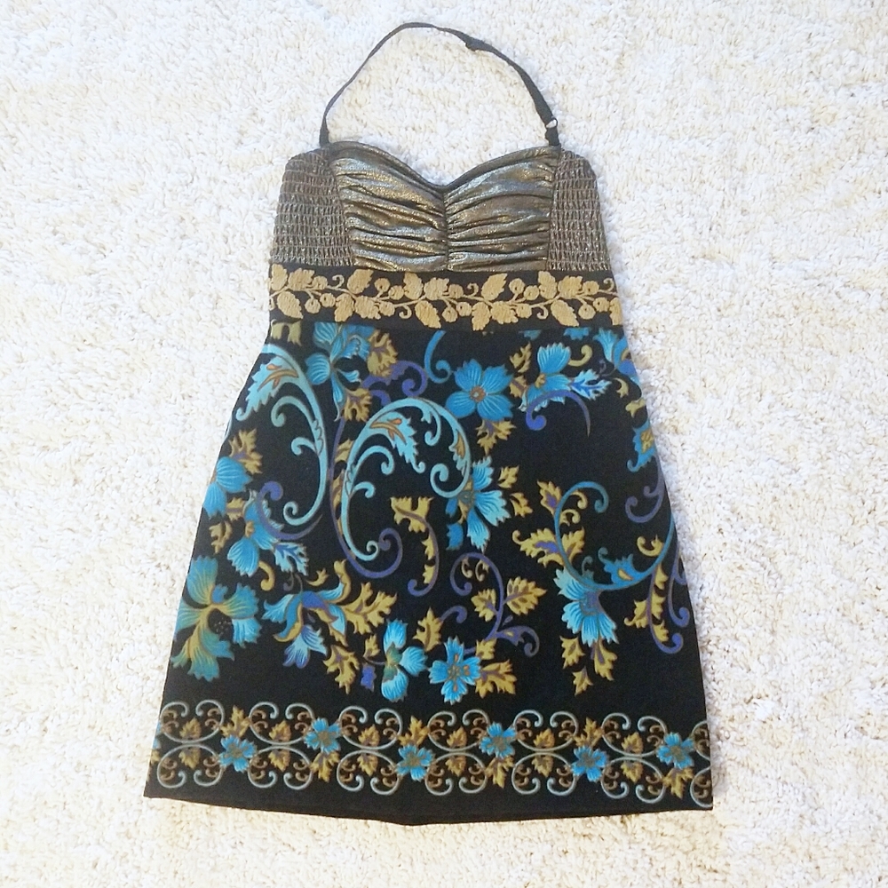Free People gold velvet dress - Picture 1 of 5